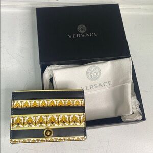 Versace Black and Gold Card Holder